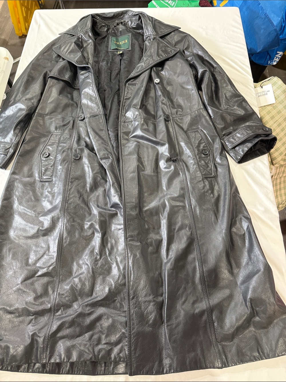 Danier Black Leather Trench Coat
